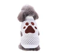 Hixingo Jersey para Perros Grandes Medianos Pequeños, Jersey de Forro Punto Perro Cálido Invierno Suave y Cómodo para el Animal y Fácil de Poner y Clima Frío (Huellas Marrones,XXL)