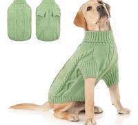 Hixingo Jersey para Perros Grandes Medianos Pequeños, XS-5XL Jersey de Forro Punto Perro Cálido Invierno Suave y Cómodo para el Animal y Fácil de Poner y Clima Frío (Verde Salvia,XS)