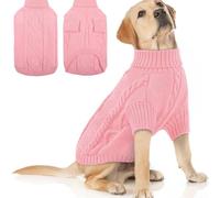 Hixingo Jersey para Perros Grandes Medianos Pequeños, XS-5XL Jersey de Forro Punto Perro Cálido Invierno Suave y Cómodo para el Animal y Fácil de Poner y Clima Frío (Rosa,S)