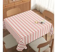 Hixingo Mantel Hule Mesa Rectangular, Manteles Antimanchas Impermeable Exterior Jardin Estilo Rombo Mantel de Plastico PVC para Mesa Cuadrada para Picnic Cocina (Rosa B,140x200cm)