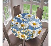 Hixingo Mantel Margarita 3D, Redondo Mantel con Borde Elástico, Lavable Cubre Encimera 90-200cm para Cocina, Comedor, Dormitorio (Margarita 9,140cm)