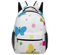 Hixingo Mochila Escolar de Gran Capacidad Niña Niño, Mariposa 3D Mochila Adolescente Impermeable Backpack Ligero Estudiantes Adultos para Escolar Viaje Trabajo (Mariposa redonda,42x31x15cm)