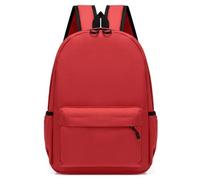 Hixingo Mochila Escolar para Niña Niño, Color Sólido, Mochila Infantil Gran Capacidad Casual Backpack, Ligero Estudiantes Adultos para Escolar Viaje Trabajo (Rojo,M)