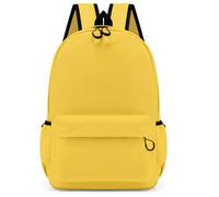 Hixingo Mochila Escolar para Niña Niño, Color Sólido, Mochila Infantil Gran Capacidad Casual Backpack, Ligero Estudiantes Adultos para Escolar Viaje Trabajo (Amarillo,M)