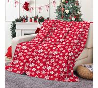 Hixingo Navidad Manta Sofa Suave y Cálida Invierno Xmas Acogedora Franela Mantas Polar para Cama, Blanket para Cama Adulto Niño y Mascota (Rojo,70x100cm)