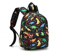 Hixingo Niños Mochilas de Doble Capa - Patrón de Auto Bolsa para la Escuela Dibujos Animados Mochila con Bolsillos Laterales Escuela Primaria Kindergarten Mochilas (Tyrannosaurus Rex,M 25x17x33cm)