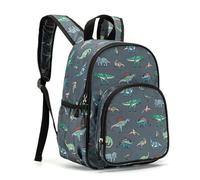 Hixingo Niños Mochilas de Doble Capa - Patrón de Fútbol Bolsa para la Escuela Dibujos Animados Mochila con Bolsillos Laterales Escuela Primaria Kindergarten Mochilas (Dinosaurio,32 * 24 * 10cm)