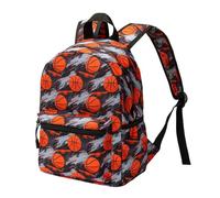 Hixingo Niños Mochilas de Doble Capa - Patrón de Fútbol Bolsa para la Escuela Dibujos Animados Mochila con Bolsillos Laterales Escuela Primaria Kindergarten Mochilas (Baloncesto)