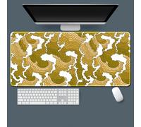 Hixingo Olas Coloridas Alfombrilla Ratón XXL/XL/L, Alfombrilla Rató, Alfombrilla Gaming con Bordes cosidos y Base Antideslizante, Mouse Pad Oficinas y Hogares (1000 * 500 * 3mm,Amarillo)