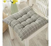 Hixingo Pack de 2 Cojin para Silla de Salon, Cojines para Sillas de Comedor Cojin para Silla Antideslizante Estampado Geométrico Suave Cojines de Asiento (Gris Claro,30x30cm)