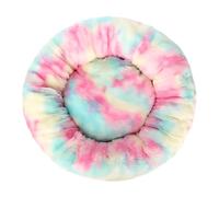 Hixingo Redonda Cama Antiestres Peluche para Perro y Gato, Patrones Elegantes Cama Perro Gato con Base Antideslizante Colchon Felpa Suave para Mascotas Grande Medianos Pequeño (Arcoíris,80cm)