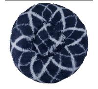 Hixingo Redonda Cama Antiestres Peluche para Perro y Gato, Patrones Elegantes Cama Perro Gato con Base Antideslizante Colchon Felpa Suave para Mascotas Grande Medianos Pequeño (Azul Marino,40cm)
