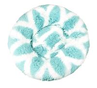 Hixingo Redonda Cama Antiestres Peluche para Perro y Gato, Patrones Elegantes Cama Perro Gato con Base Antideslizante Colchon Felpa Suave para Mascotas Grande Medianos Pequeño (Azul Claro,50cm)