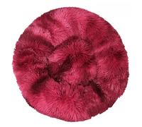 Hixingo Redonda Cama Antiestres Peluche para Perro y Gato, Teñido Anudado Cama Lavable Perro Gato con Base Antideslizante Colchon Felpa Suave para Mascotas Grande Medianos Pequeño (Rojo,40cm)