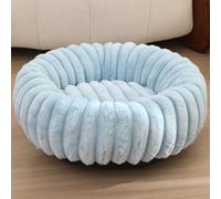 Hixingo Redondas Cama Antiestres Peluche para Perro y Gato, Cama Desenfundable Lavable Perro Gato Colchon Felpa Suave para Mascotas Medianos Pequeño (Azul Cielo,40cm)