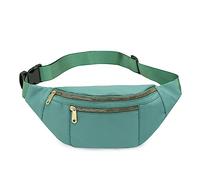 Hixingo Riñonera Hombre Mujer y Niño Niña, Moda Riñonera Deportiva Cinturón Ajustable Unisex Riñoneras de Moda Moto para Correr Senderismo Trekking Camping Viaje - 7 Color (Verde)