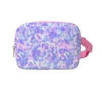 Hixingo Riñonera Mujer Hombre Mujer, Bolso de Cintura con Correa Ajustable Ligero Bolso Riñonera Lona Grande Casual con Multi Bolsillos para Running Senderismo Viaje Festival (Tie-Dye 6,20x14x5cm)