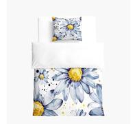 Hixingo Ropa de Cama Lnfantil, 1 Funda Nordica + 1 Funda de Almohada,Ropa de Cama de Microfibra Poliéster, Linda Estampado Margarita 3D para Niños y Niñas (caléndula,140x200cm+65x65cm)