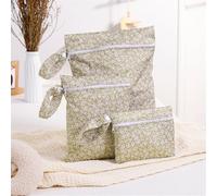 Hixingo Sac à Couches Lavables 3 Pc, Réutilisable Sac à Maillot Mouillé Étanche Organiseur Pochette Couche Lavable, Imperméable Eclair Wetbag de Voyage pour Les Plage Piscine (Oliva,3PC)