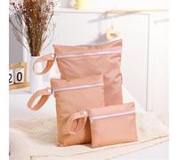 Hixingo Sac à Couches Lavables 3 Pc, Réutilisable Sac à Maillot Mouillé Étanche Organiseur Pochette Couche Lavable, Imperméable Eclair Wetbag de Voyage pour Les Plage Piscine (Rosa1,3PC)