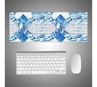 Hixingo Selva Alfombrilla Ratón, Alfombrilla Rató XXL/XL, Alfombrilla Gaming con Bordes cosidos y Base Antideslizante, Mouse Pad para oficinas y hogares (900 * 400 * 3mm,Azul)