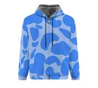 Hixingo Sudaderas con Capucha Hombres, Sudaderas con Bolsillo, Manchas de Vaca en 3D Chaqueta Cremallera Termicas, Chaqueta Polar, Hombre Entretiempo Otoño-Invierno Deportes Manga Larga (Patrón 4,M)