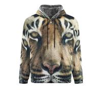 Hixingo Sudaderas con Capucha Hombres, Sudaderas con Bolsillo, Tigre Impreso en 3D Chaqueta Cremallera Termicas, Chaqueta Polar, Hombre Entretiempo Otoño-Invierno Deportes Manga Larga (Patrón 4,M)