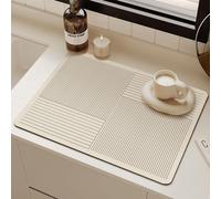 Hixingo Súper Absorbente Bayeta Escurreplatos, Antideslizante Dish Drying Mat Línea Alfombra Escurreplatos,Diatomita Alfombrilla Cafetera (30x40cm,Geometría)
