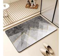 Hixingo Tapete de Baño de Tierra de Diatomeas, Serie Gris 3D Antideslizantes Alfombra, Bañera Alfombra de Ducha con Respaldo de Goma para Cocina, Dormitorio (Patrón 5,40x60cm)