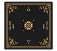 Hixingo Tapete de Mahjong 80x80 cm, Estilo Bambú Tapete de Mesa de Juegos Antideslizante Grueso Silencioso, Protector de Mesa con Respaldo de Goma, para Dominó, Cartas (Negro)