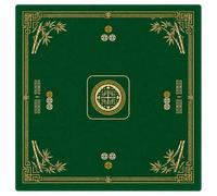 Hixingo Tapete de Mahjong 80x80 cm, Estilo Bambú Tapete de Mesa de Juegos Antideslizante Grueso Silencioso, Protector de Mesa con Respaldo de Goma, para Dominó, Cartas (Verde)
