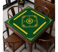 Hixingo Tapete de Mahjong 80x80 cm, Estilo Tapete de Mesa de Juegos Antideslizante Grueso Silencioso, Protector de Mesa con Respaldo de Goma, para Dominó, Cartas (Verde)