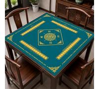 Hixingo Tapete de Mahjong 80x80 cm, Estilo Tapete de Mesa de Juegos Antideslizante Grueso Silencioso, Protector de Mesa con Respaldo de Goma, para Dominó, Cartas (Azul océano)