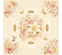 Hixingo Tapete de Mahjong 80x80 cm, Moderno Tapete de Mesa de Juegos Antideslizante Grueso Silencioso, Protector de Mesa con Respaldo de Goma, para Dominó, Cartas (Beige)