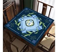 Hixingo Tapete de Mahjong 80x80 cm, Tapete de Mesa de Juegos Antideslizante Delgado Silencioso Portátil, Protector de Mesa con Respaldo de Goma, para Dominó, Cartas (Azul Oscuro)