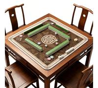 Hixingo Tapete de Mahjong 80x80 cm, Tapete de Mesa de Juegos Antideslizante Grueso Silencioso, Protector de Mesa con Respaldo de Goma y Bolsa de Transporte, para Dominó, Cartas (Café)
