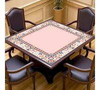 Hixingo Tapete de Mahjong 80x80cm Portátil para Juegos de Mesa Tapete Cuadrado Diatomita de Antideslizante Silencioso para Cartas Dados Dominó Tablero (Rosa pálido Vintage,80cm)