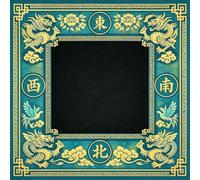 Hixingo Tapete de Mahjong, Estilo Chino Tapete de Mesa de Juegos Antideslizante Grueso Silencioso, Protector de Mesa con Respaldo de Goma para Dominó, Cartas (Verde,100x100cm)