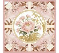 Hixingo Tapete de Mahjong, Impresión Tapete de Mesa de Juegos Antideslizante Grueso Silencioso, Protector de Mesa con Respaldo de Goma para Dominó, Cartas (40x40cm,Flor Rosa)