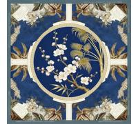 Hixingo Tapete de Mahjong, Impresión Tapete de Mesa de Juegos Antideslizante Grueso Silencioso, Protector de Mesa con Respaldo de Goma para Dominó, Cartas (60x60cm,Flor de Ciruelo Azul Oscuro)