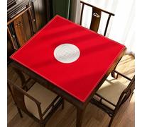 Hixingo Tapete de Mahjong Portátil para Juegos de Mesa 80x80cm, Tapete Cuadrado Diatomita de Antideslizante Silencioso para Cartas Dados Dominó Tablero (Tinte Rojo,1)