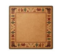 Hixingo Tapete de Mahjong Portátil para Juegos de Mesa 80x80cm, Tapete Cuadrado Diatomita de Antideslizante Silencioso para Cartas Dados Dominó Tablero (A02 Marrón,1)