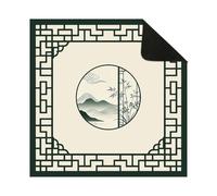 Hixingo Tapete de Mahjong Portátil para Juegos de Mesa, Estilo Chino Tapete Cuadrado | Diatomita de Antideslizante Silencioso para Cartas Dados Dominó Tablero (Verde Oscuro 05,80x80cm)