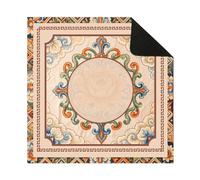 Hixingo Tapete de Mahjong Portátil para Juegos de Mesa, Estilo Retro Europeo Tapete Cuadrado | Diatomita de Antideslizante Silencioso para Cartas Dados Dominó Tablero (Naranja 4,80x80cm)