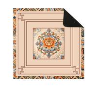 Hixingo Tapete de Mahjong Portátil para Juegos de Mesa, Estilo Retro Europeo Tapete Cuadrado | Diatomita de Antideslizante Silencioso para Cartas Dados Dominó Tablero (Naranja 1,80x80cm)