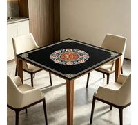 Hixingo Tapete de Mahjong Portátil para Juegos de Mesa, Tapete Cuadrado | Diatomita de Antideslizante y Silencioso para Cartas, Dados, Dominó y Tablero | Estilo-Chino (Negro,80 x 80 cm)
