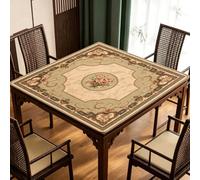 Hixingo Tapete de Mahjong Portátil para Juegos de Mesa, Tapete Cuadrado | Diatomita de Antideslizante y Silencioso para Cartas, Dados, Dominó y Tablero (Estilo Retro Europeo,19.69" x 19.69")