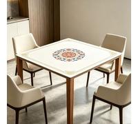 Hixingo Tapete de Mahjong Portátil para Juegos de Mesa, Tapete Cuadrado | Diatomita de Antideslizante y Silencioso para Cartas, Dados, Dominó y Tablero | Estilo-Chino (Blanco,80 x 80 cm)