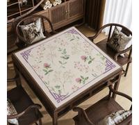 Hixingo Tapete Mahjong para Mesa con Bolsa, 80x80 cm, Estampado Flores Silvestres, Antideslizante y Reducción de Ruido Tapete de Mahjong Multiusos para Juegos de Mesa / Cartas (Estilo 7)