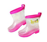 Hixingo Transparent Bottes de Pluie Enfant pour Fille et Garçon, Printemps et été Dinosaure Chaussures de Pluie Taille 26-34 Antidérapante Imperméables (Rosa,26)